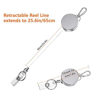  Diateklity 20 Pack Retractable Badge Holder with Carabiner  Reel Clip, Bulk ID Card Key Holder with Ring, Heavy Duty Black Key Chain  Extender for Office Work Employee : Office Products