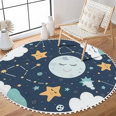 PAGISOFE 5x5 Feet Area Rug, Round Grey Circle for Kids Bedroom, Fluffy  Carpets, Shaggy Small Teepee Furry Mat, Comfy Reading Circular for Girls  Boys