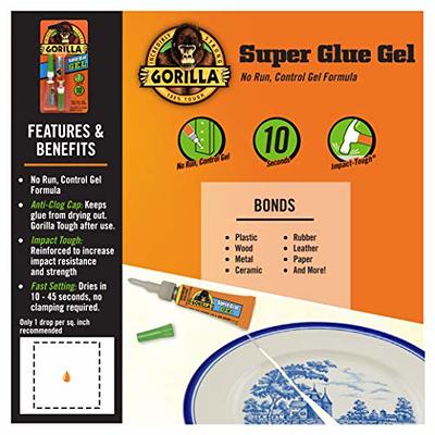 Gorilla Dries Clear Wood Glue, 4oz Bottle (Pack of 2)