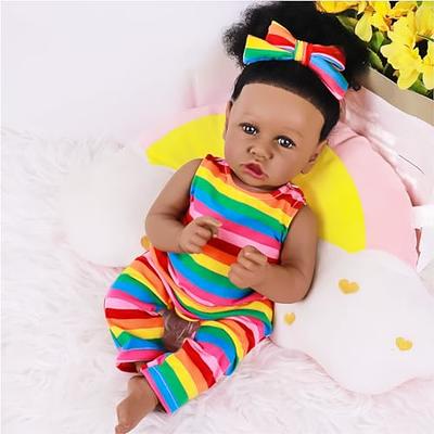 kgniess me Lifelike Reborn Baby Dolls Black - 22 Inch Realistic