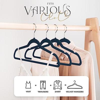 House Day Navy Velvet Hangers 60 Pack, Non-Slip Felt, Heavy Duty Coat & Suit Hangers, Size: 60pk, Blue