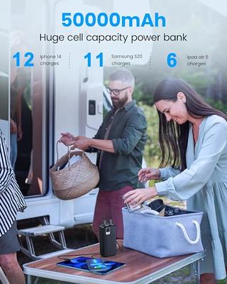 Portable-Charger-Power-Bank - 50000mAh Powerbank PD 30W and QC 4.0 Fast  Charging External Battery Pack with USB-C LED 4 Outputs & 2 Inputs Portable