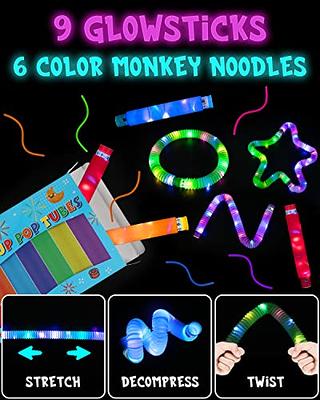 Glowsticks, 100 Light up Toys Glow Stick Bracelets Mixed Colors Party  Favors Supplies (Tube of 100)