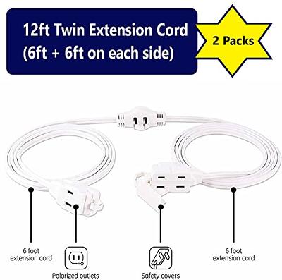 Humpptom Flat Extension Cord, Flat Plug Power Strip, Outlet Covers Baby  Proofing, 8 FT Extension Cord with 3 Outlet Power Strip, for Outlets with  Ground Pins Down, ETL Listed 