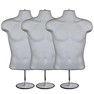 Male Mannequin Stand In White Color For S-M Clothe Sizes