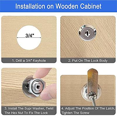 2PCS Cabinet Door Locks Cupboard Wood Box Drawer Cabinet Locks