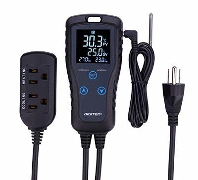 Reptile Temperature Controller with Timer, Day-Night Timer Thermostat, 3  Outlet Timer Thermostat for Grow Tent, Incubation, Snakes, Fish Tank,  Heater