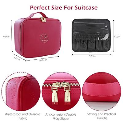 Momira Travel Makeup Case with Large Lighted Mirror Partitionable Cosmetic Bag Professional Cosmetic Artist Organizer, Waterproof Portable, Accessori