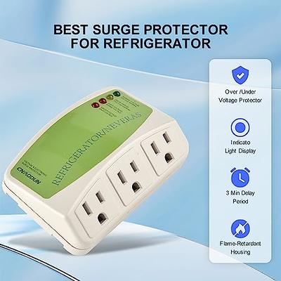 CNAODUN Refrigerator Surge Protector Home Appliance,3 Outlet Power Surge  Protector Voltage Brownout Outlet Suitable for PC/TV/Refrigerator 120V  15A(1 Pack)… - Yahoo Shopping