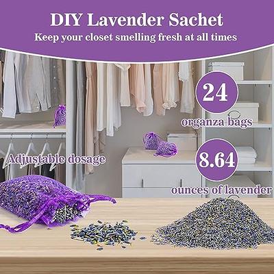 French Lavender Sachets for Drawers and Closets Fresh Scents, Home Fragrance Sachet, Pack of 24, Purple