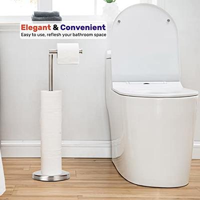 Kitsure Toilet Paper Holder Stand - Free-Standing with a Weighted Base