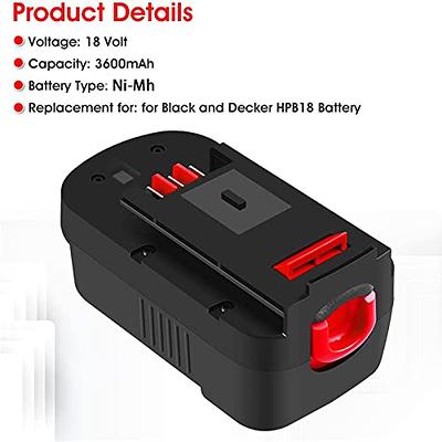 4Pack 18V for Black and Decker HPB18 18 Volt Battery/Charger HPB18