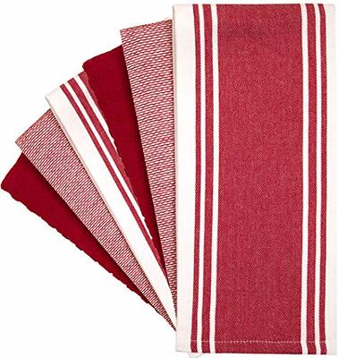 Premium Kitchen Towels (20x 28, 6 Pack) Large Cotton Kitchen Hand Towels  Flat & Terry Towel Highly Absorbent Tea Towels Set With Hanging Loop Aqua 