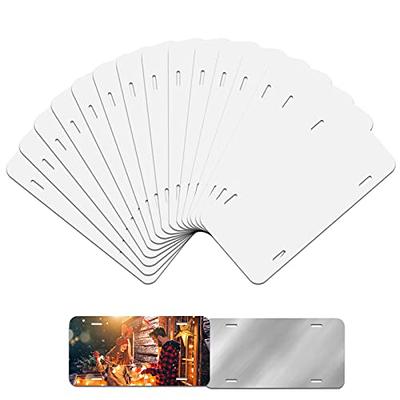 10 Pack of Sublimation License Plate Blanks 6x12 inch, Thickness 0.65mm  (0.025 inch), Metal Aluminum License Plates for Custom Sublimation