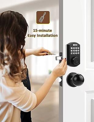 Tinewa Keyless Entry Door Lock with Lever, Full Escutcheon Smart Door