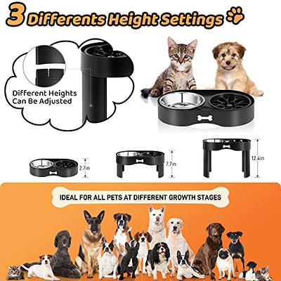 Sunmeyke Stainless Steel Elevated Dog Bowls Stand(up to 20.3''), Adjustable  Raised Dog Bowl for Medium, Large Sized Dogs, with 4L(135 OZ/17