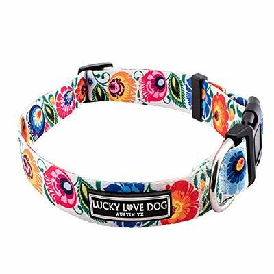 Lucky Love Dog Collars, Floral Girl or Boy Dog Collar for Large