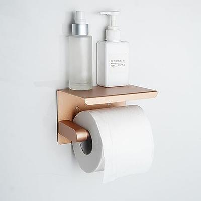 Adhesive Toilet Paper Holder with Shelf, SUS304 Stainless Steel