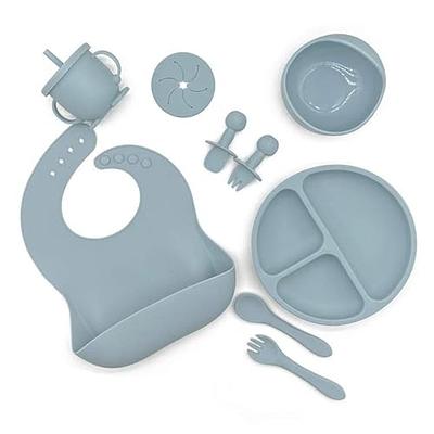 Little Keegs Baby Feeding Set - Baby Must Haves Gift Set - Baby Led Weaning  Supplies - Toddler Silicone Dishes - Suction Baby Bowl, Bib, Snack Cup,  Utensils, Ba… in 2023