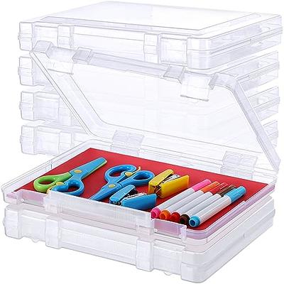 Large Plastic Hobby Art Craft Supply Organizer Storage Box with Snap-Tight  Closure Latch, 10 Pack, Art Satchel Storage Case for Ribbons, Beads