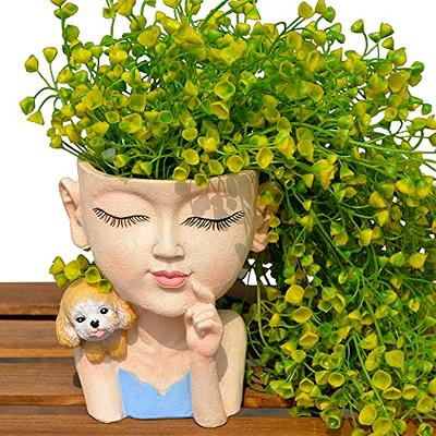 Face Flower Pot Head Planter, Small Plant Pots, Planters for Indoor Plants,  Plant Pot with Drainage