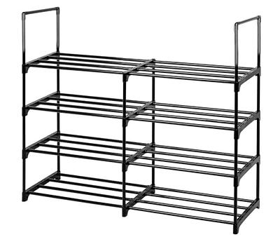 Xerhnan 4-Tier Stackable Small Shoe Rack, Lightweight Shoe Shelf