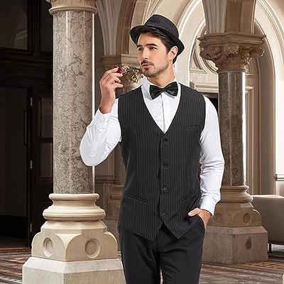 tuptay 1920s Mens Flapper Gatsby Gangster Prohibition Costume Roaring 20s  Cosplay Speakeasy Vest Hat Vintage Accessories Set (Stripe, Adult-M) -  Yahoo Shopping