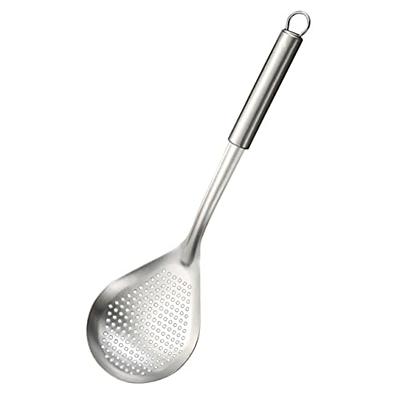 Skimmer Slotted Spoon 304 Stainless Steel Colander Skimmer Ladle with Long  Handle Food Grade Frying Strainer Spoon for Kitchen Cooking Baking(Gold) -  Yahoo Shopping