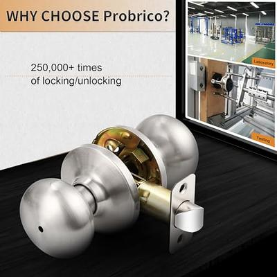 Probrico Mushroom Privacy Door Lock Set for Bedroom/Bathroom, Stainless  Steel Keyless Door Knobs, Interior Bed Bath Door Handles, Brushed Nickel, 3  Pack - Yahoo Shopping