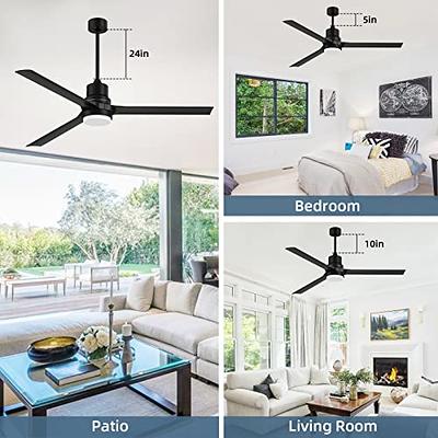 ghicc Ceiling Fans with Lights and Remote, 60 inch Black Outdoor