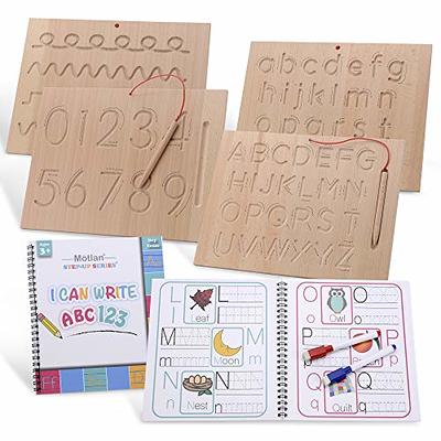 Letters, Shapes, and Numbers Board Bundle For Preschool Kids - Dry Erase  Including Clip with Marker - Education