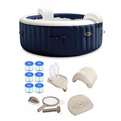 INTEX PureSpa Plus 6-Person Portable Inflatable Hot Tub Jet Spa with Cover,  Navy 28431E - The Home Depot