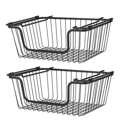 Fruit Vegetable Storage Basket for Kitchen, 4-Tier Stackable Metal Wire  Baskets Cart with Rolling Wheels LH-253 - The Home Depot