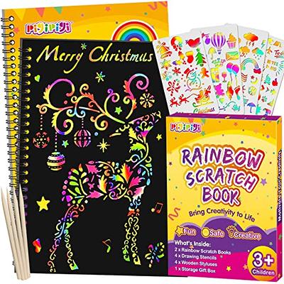 pigipigi Rainbow Scratch Paper for Kids - 2 Pack Scratch Off