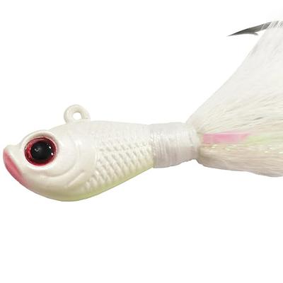 kmucutie 5 pcs Glow bucktail Jigs Saltwater or Freshwater Bait ，for bass  flounder fluke Striper Fishing Lure (All White Color, 0.5 OZ) - Yahoo  Shopping