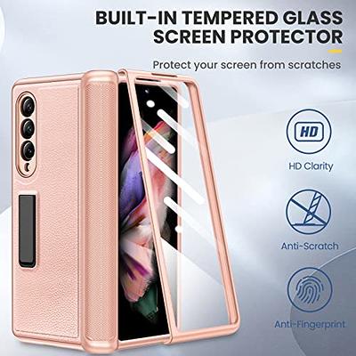  Ruky for Samsung Galaxy Z Fold 4 Case with Hinge Protection,  Full Body Case with Magnetic Kickstand & Screen Protector PU Leather  Protective Stand Phone Case for Samsung Galaxy Z Fold