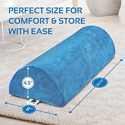 Wesiti 2 Pcs Leg Pillows for Sleeping Sherpa Covered Foam Bolster Pillow  Half Moon Foot Pillow Multi Purpose Recliner Leg Rest Cushion for Bed Chair