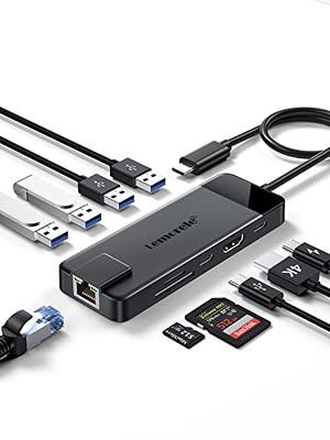 USB C Hub Multiport Adapter - 10 in 1 Portable Dongle with 4K HDMI, VGA,  Ethernet, 3 USB Ports, Audio, PD Charger, SD/Micro SD Card Reader  Compatible