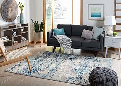 4x6 Modern Blue Area Rugs for Living Room, Bedroom Rug