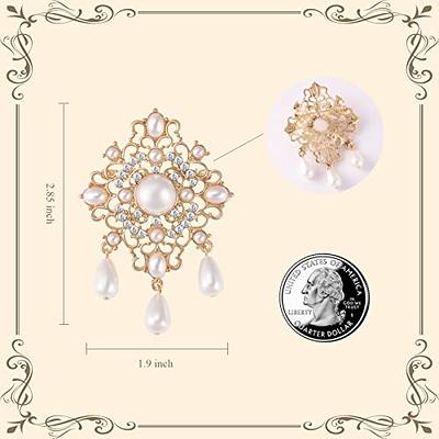 Sisslia Pearl Brooch Pins for Women Gold Brooches &Pins for Women