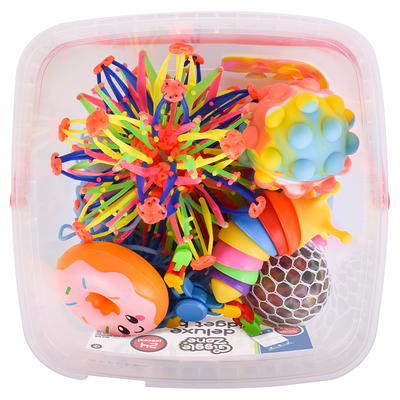 Giggle Zone Mini Mochi Squishies, 24 Piece Fidget Toys with Storage  Container, Novelty Toy 