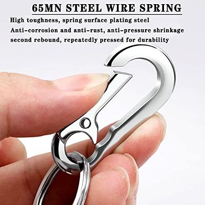 Metal Black Carabiner Clip Spring Keychain Key Holder Hook Man Key Ring