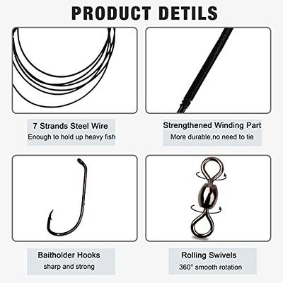 SEAOWL Circle Hooks Rigs,Steel Catfish Hook Rig,Octopus Fishing Hook with  Leader,Fishing Circle Hook Wire for Saltwater Freshwater - Yahoo Shopping