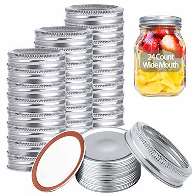 Ball Jar Stainless Steel One-Piece Mason Jar Lids, Wide Mouth, 3-Pack