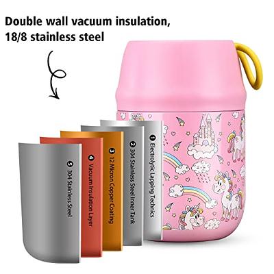  Hydrapeak 18 oz Insulated Food Thermos Hot and Cold, Soup  Thermos, Food Thermos, Thermos for Hot Food, Vacuum Insulated Food Jar,  Stainless Steel, for Office, Outdoor (Pink) : Home & Kitchen