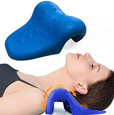  RESTCLOUD Neck and Shoulder Relaxer, Cervical Traction Device  for TMJ Pain Relief and Cervical Spine Alignment, Chiropractic Pillow Neck  Stretcher (Blue) : Health & Household