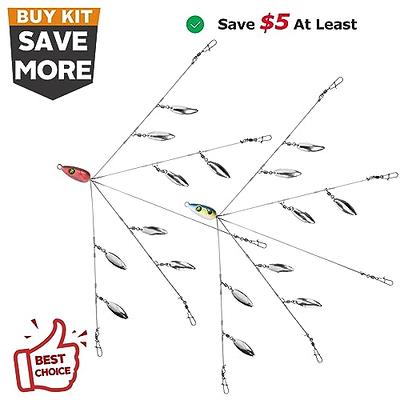 5 Arms Alabama Umbrella Rig Willow Blade Multi-Lure Rig Fishing Spinner  Bass 