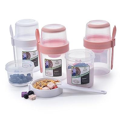 MAMOOLY Leak-Proof Overnight Oats Containers with Lids - Yogurt