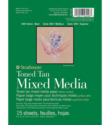 Strathmore 400 Series 15 sheet 6''x8'' Mixed Media Paper Pad Toned Tan -  Yahoo Shopping