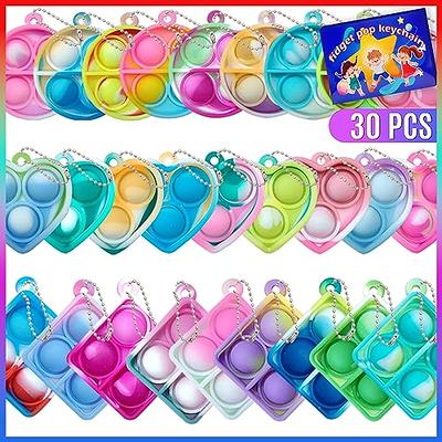 36 Bulk Push Pop Fidget Toy Keychain - at 